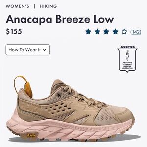 Hoka Anacapa breeze low hiking Shoes - Pink and Tan